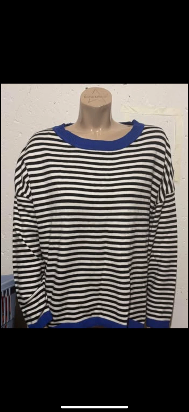 Brand new  Sweater with Blue Trim