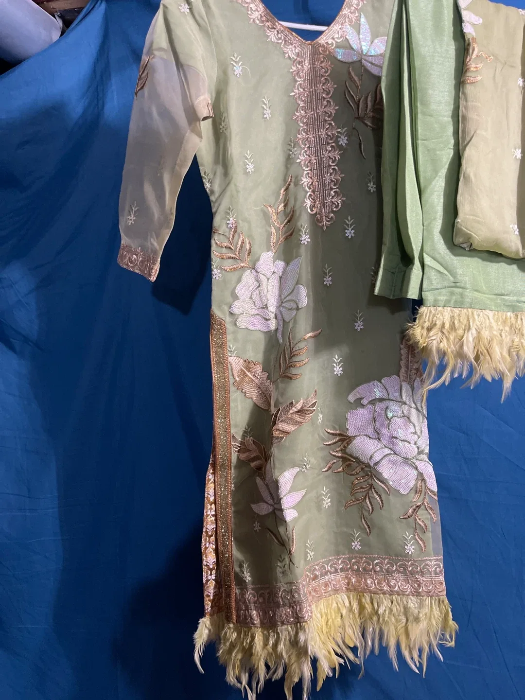 Green Embroidered Salwar Kameez image indicator(3)