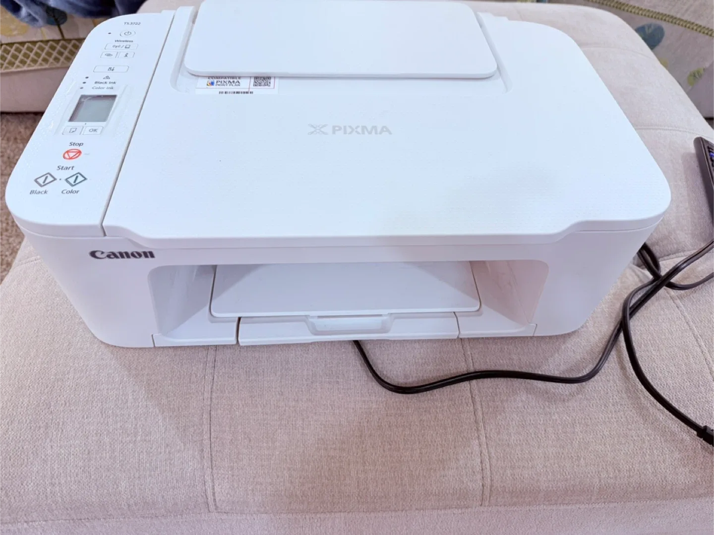 Canon PIXMA TS3722 White Printer thumbnail