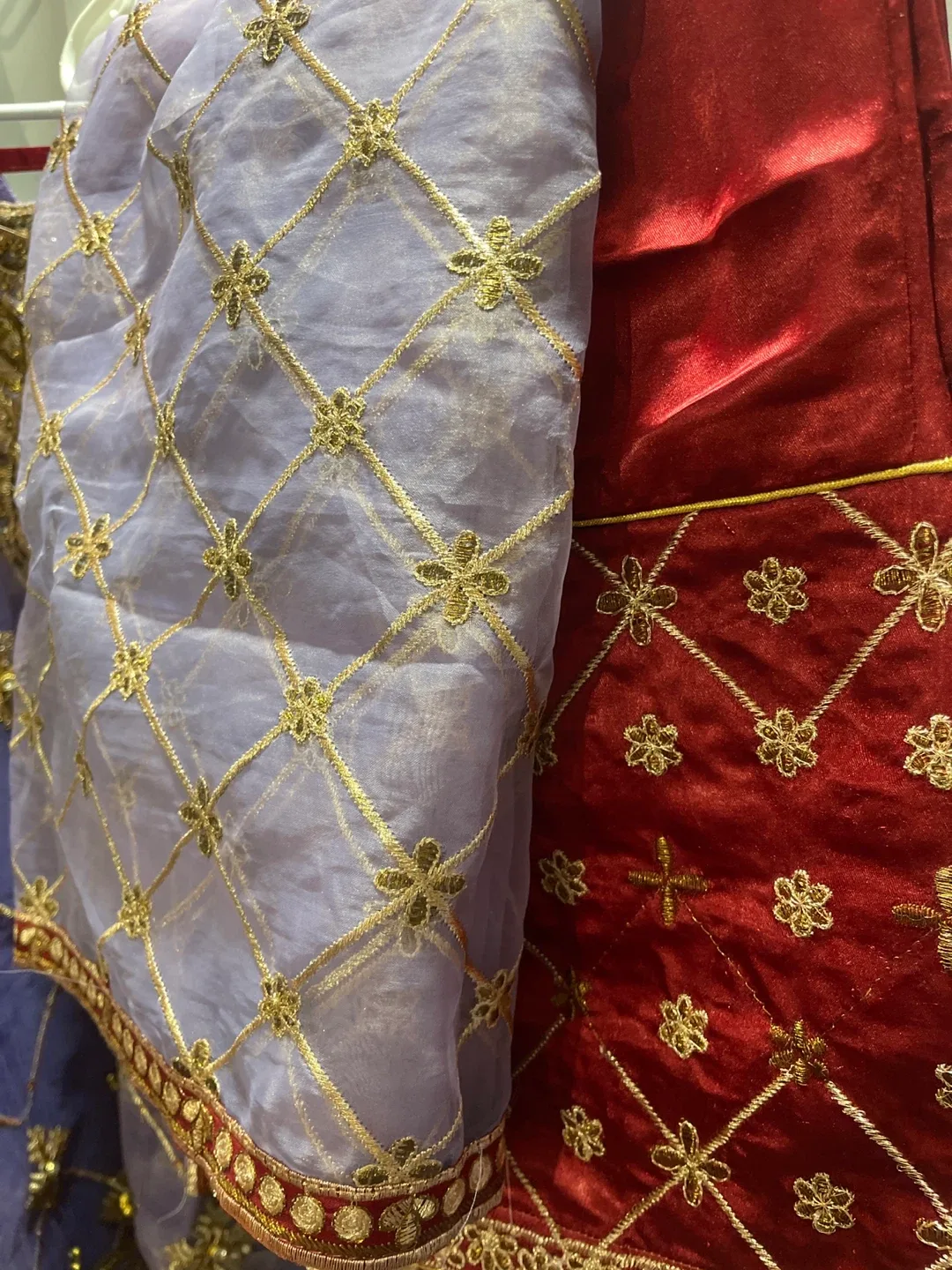 Purple & Gold Embroidered Shalwar Kameez image indicator(3)