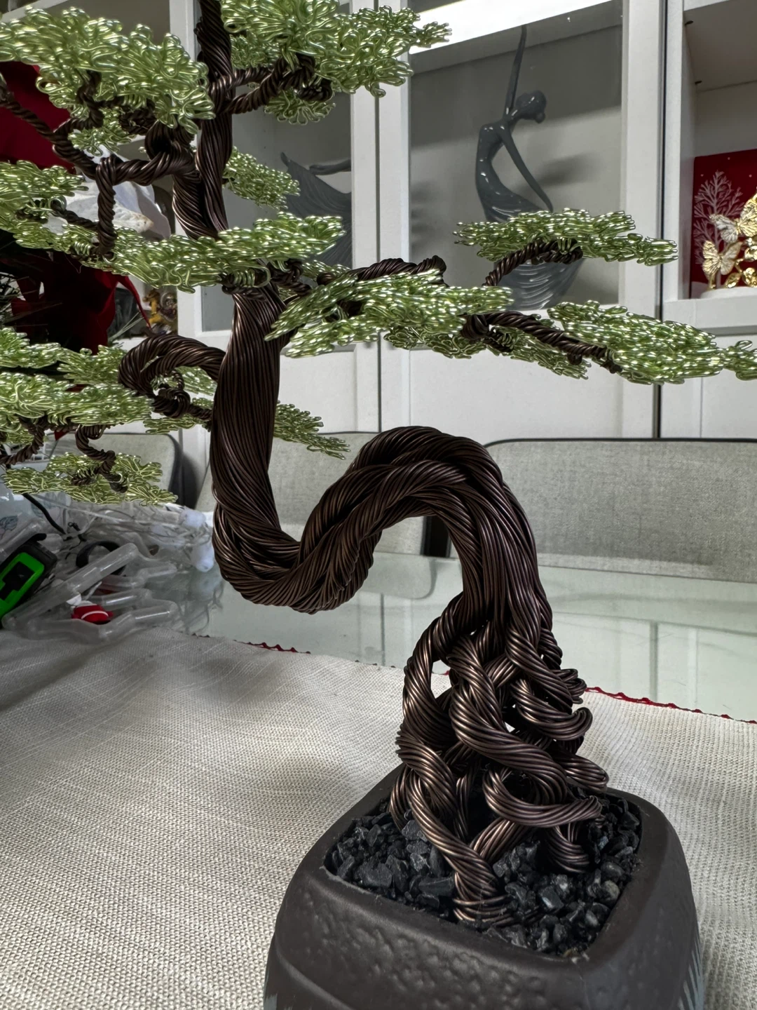 Handcrafted Aluminum Bonsai Tree (LIME COLOR) - photo 4