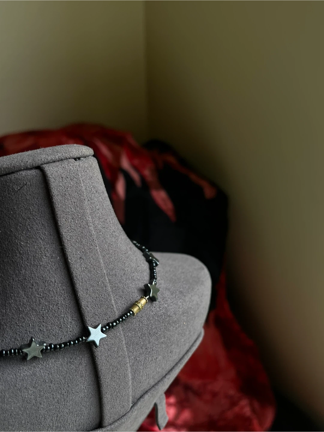 Star Beaded Necklace Choker - Black - photo 2
