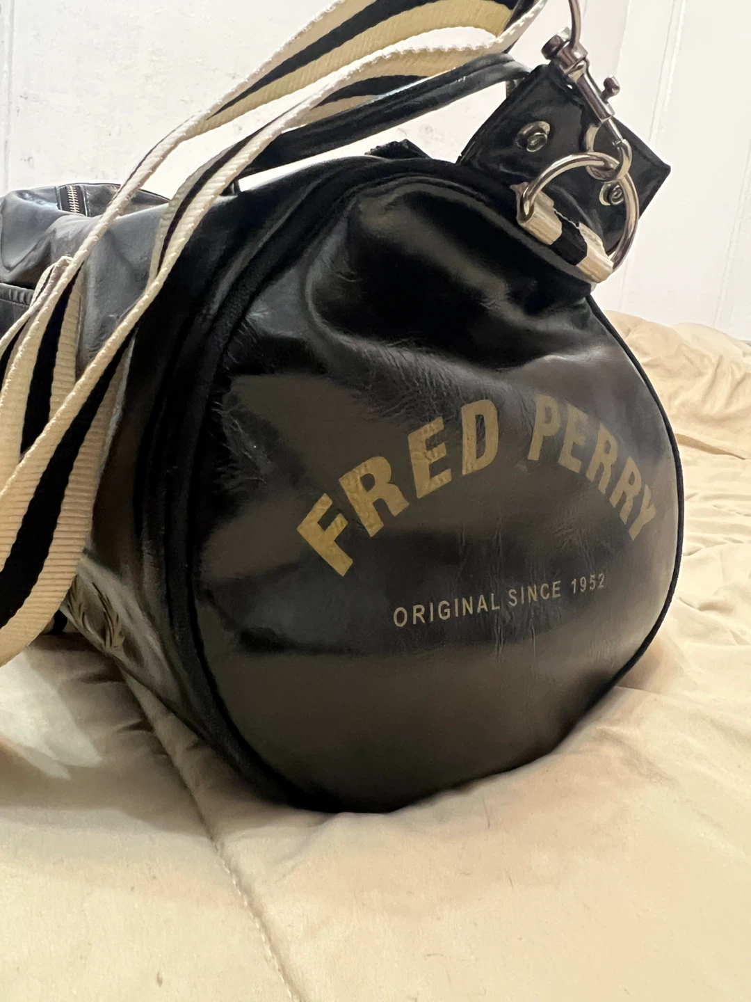 Fred Perry Black Barrel Bag