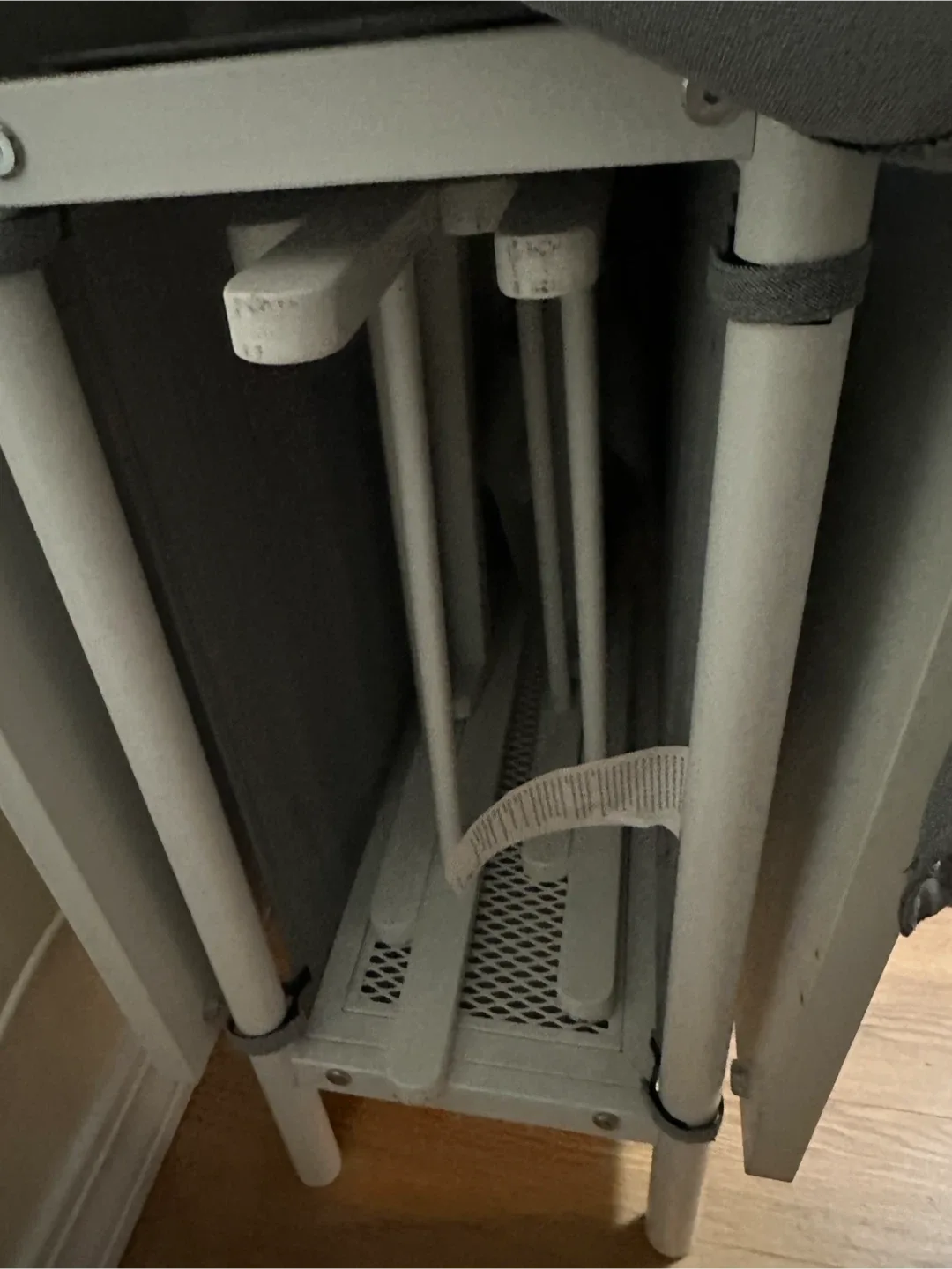 White Folding Table with Gray Chairs image indicator(5)