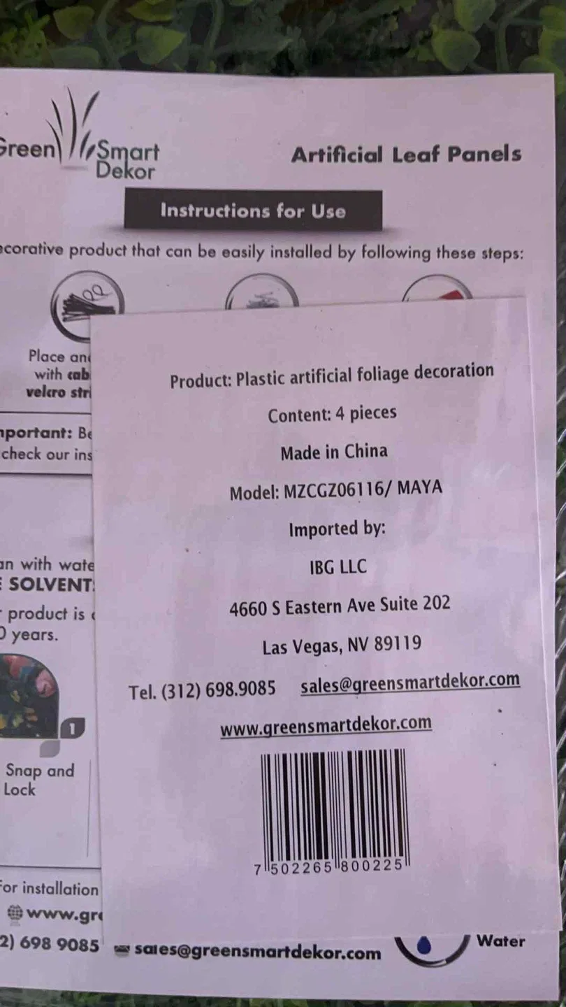 4pc,Artificial Decorative Maya Leaves Wall Panels,20x20 Inches image indicator(9)