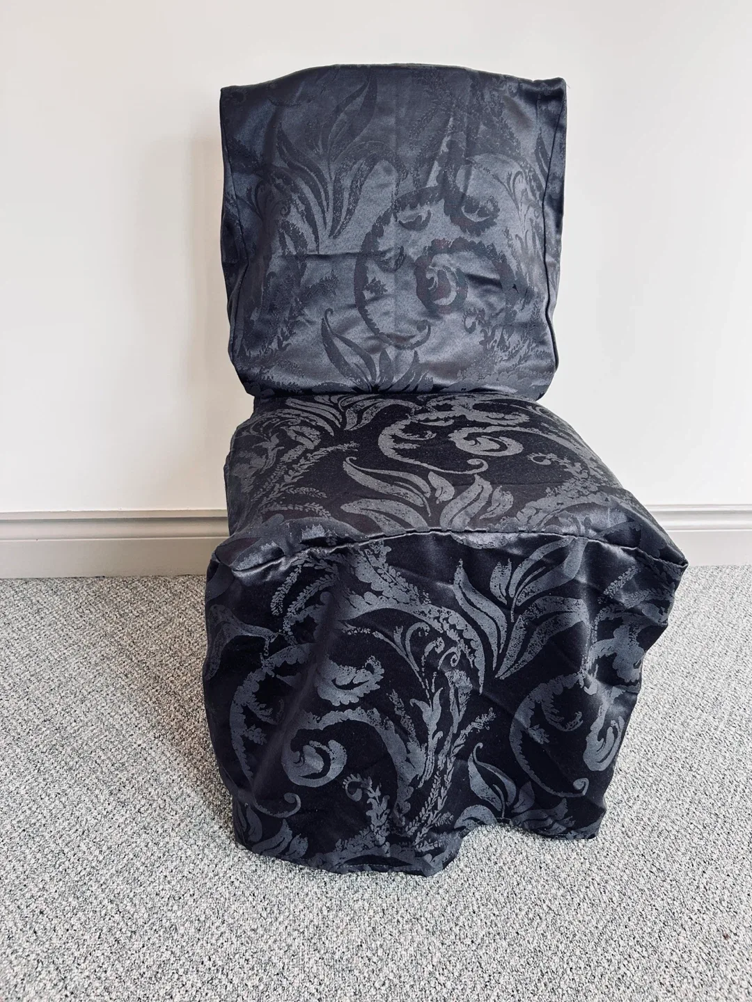 SIX (6) Black fabric dining Chair Covers image indicator(5)