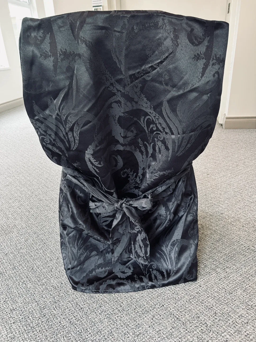 SIX (6) Black fabric dining Chair Covers image indicator(6)