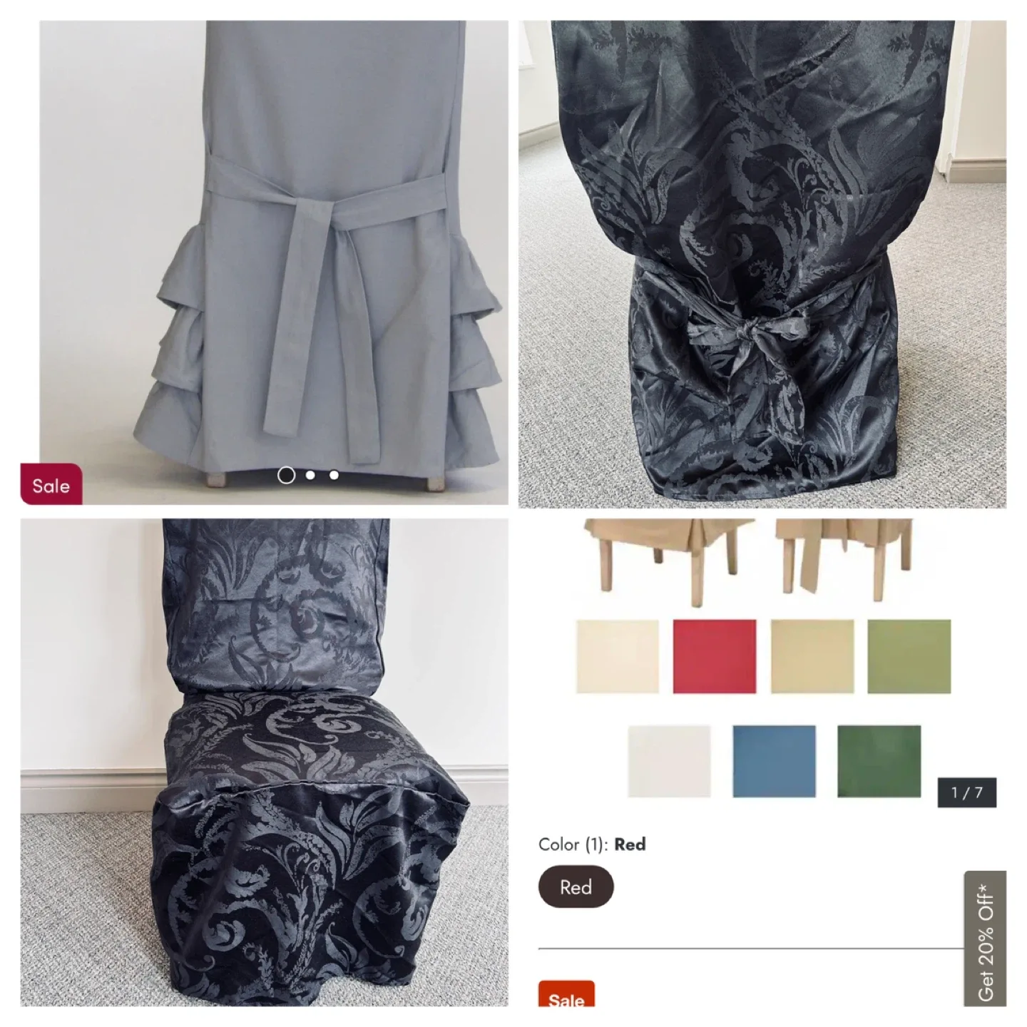 SIX (6) Black fabric dining Chair Covers image indicator(3)