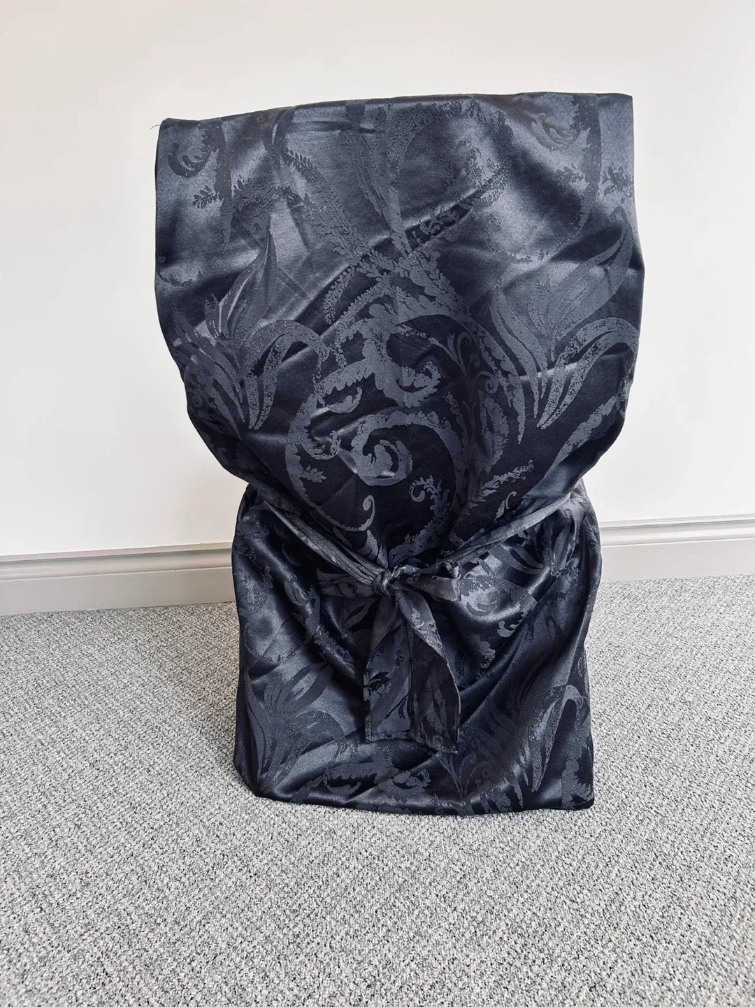 SIX (6) Black fabric dining Chair Covers image indicator(4)