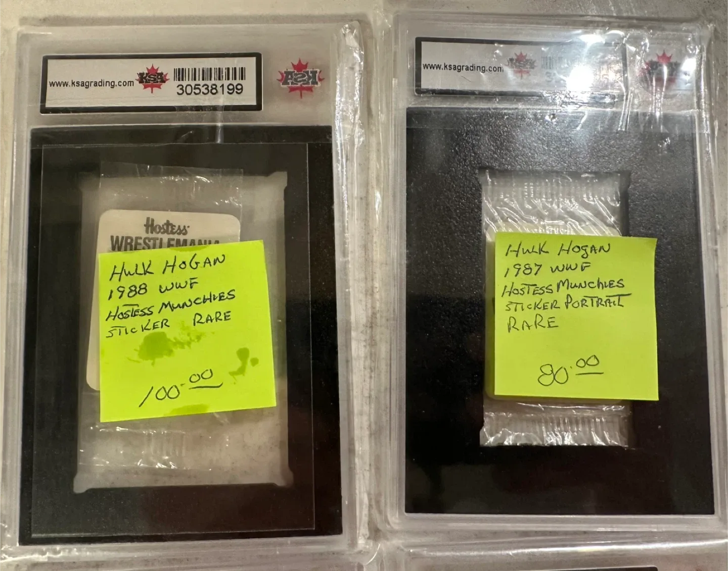 KSA GRADED HOSTESS MUNCHIES HULK HOGAN CARDS image indicator(8)