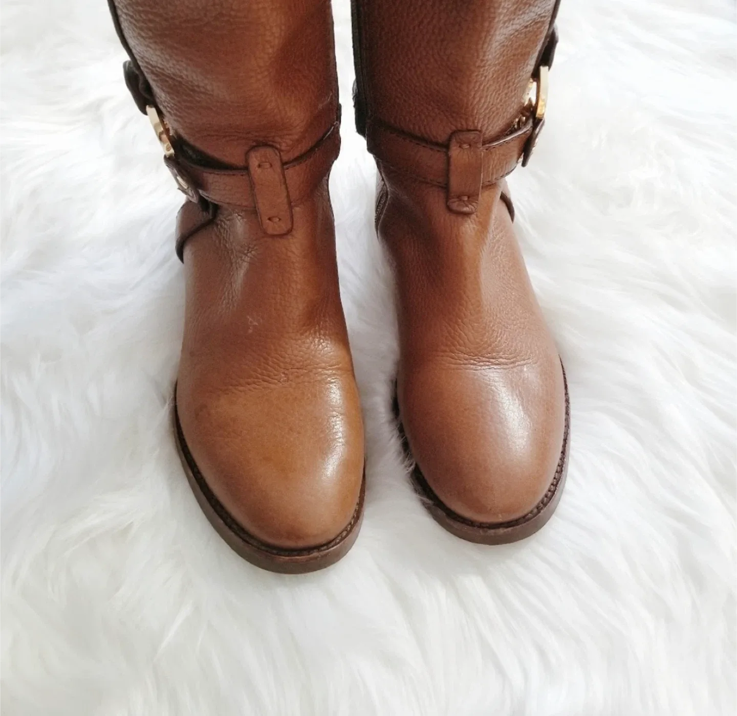 Tory Burch Brown Leather Riding Boots image indicator(4)