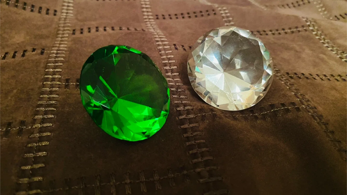 Decorative Green and Clear Gemstone Paperweights image indicator(2)