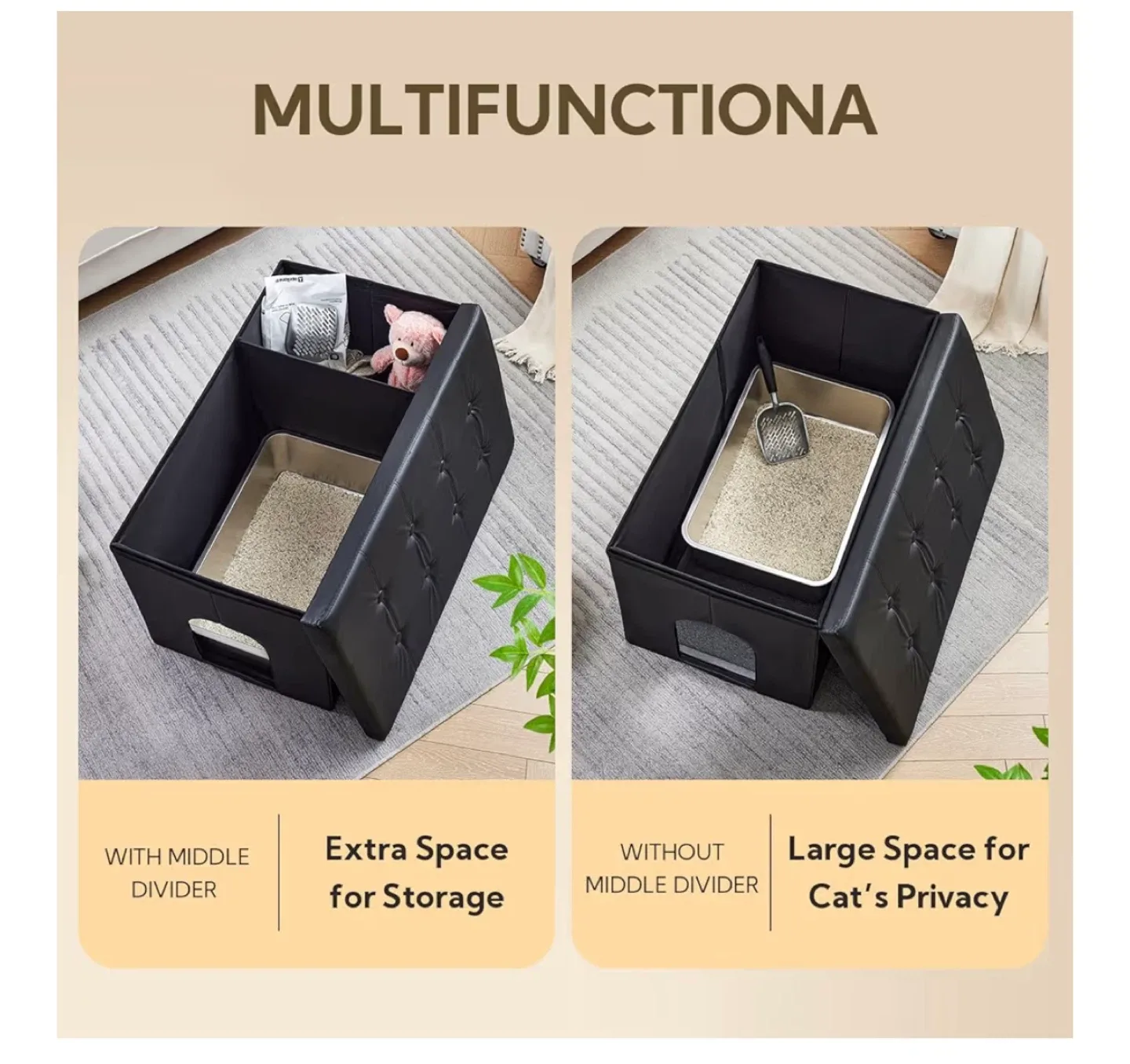 MEEXPAWS Cat Litter Box Enclosure - Extra Large image indicator(2)