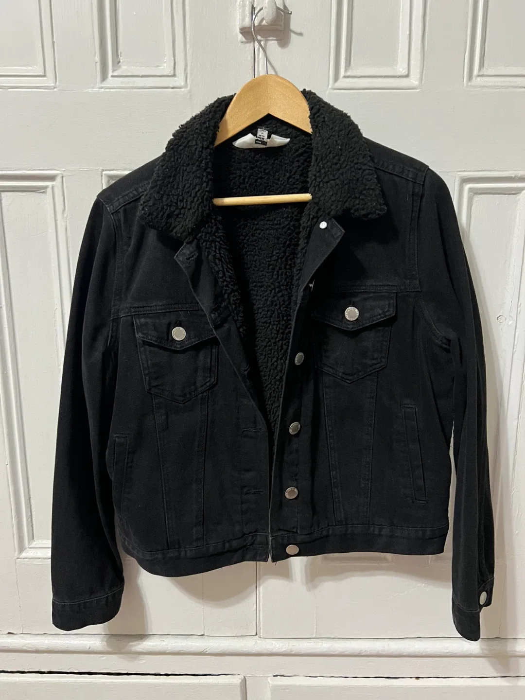 Black Denim Sherpa Jacket thumbnail