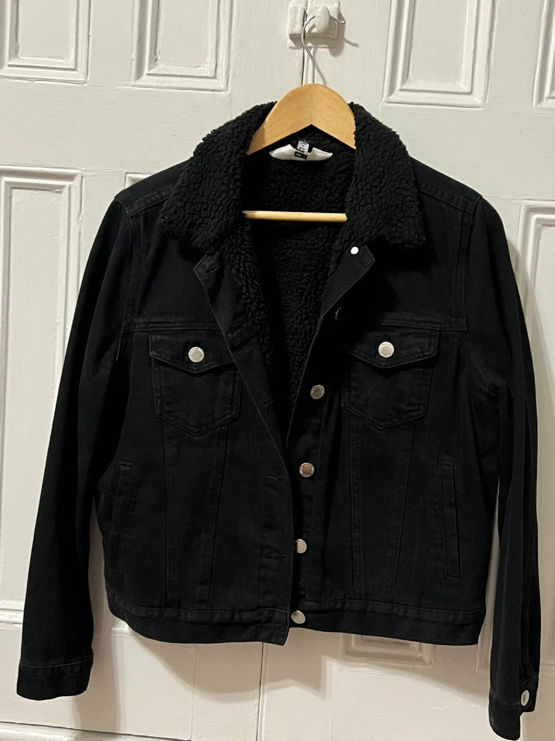 Black Denim Sherpa Jacket image indicator(3)