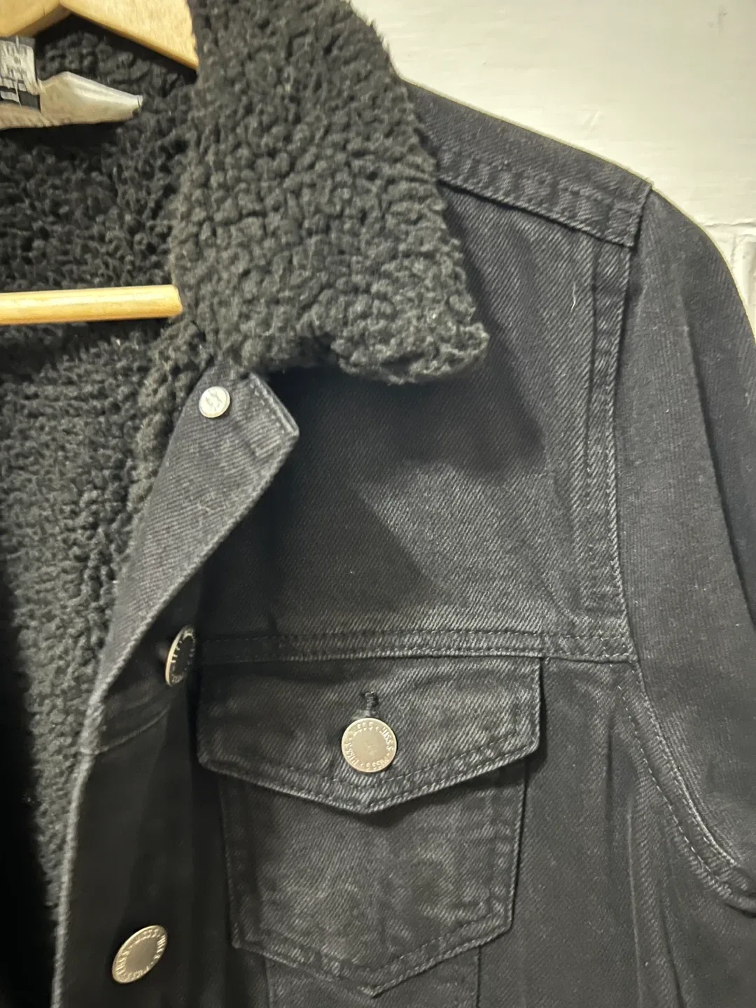 Black Denim Sherpa Jacket image indicator(4)