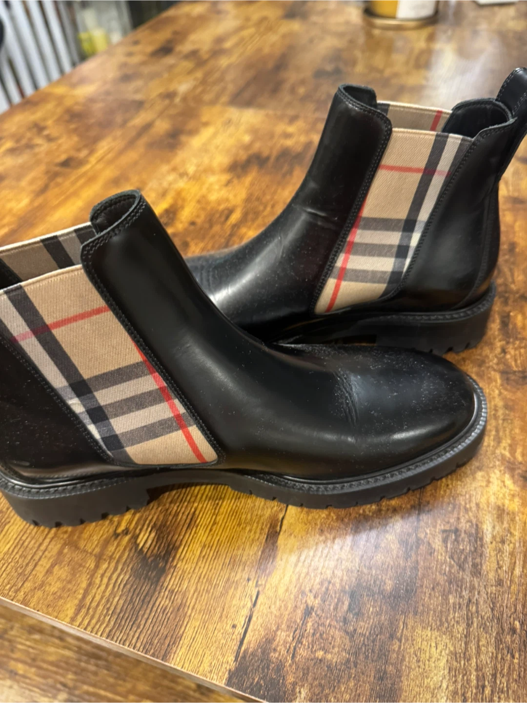 Burberry Black Leather Ankle Boots Size 39