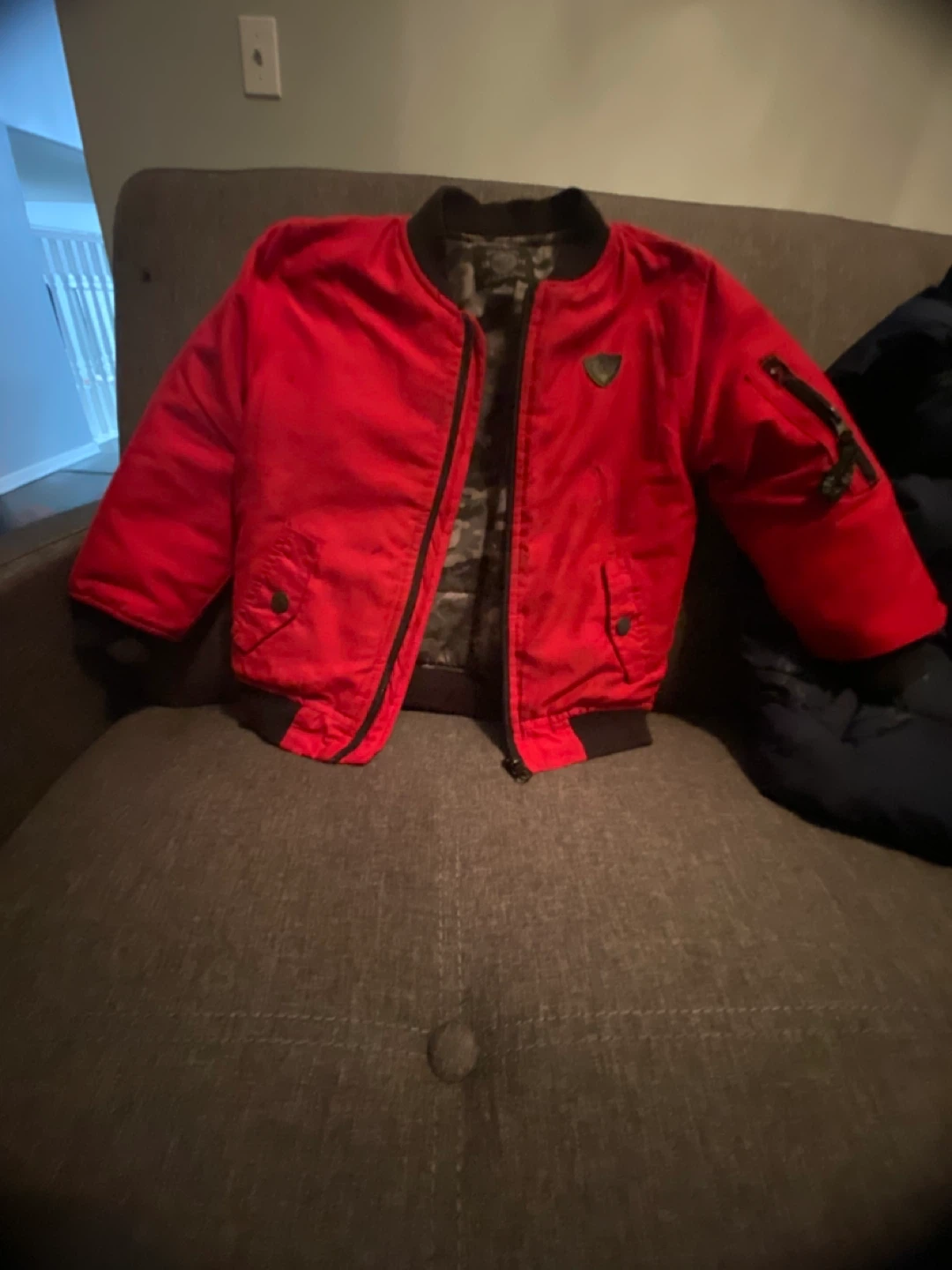 Boys Red Bomber Jacket & Old Navy Vest - Size 4T & 6-7