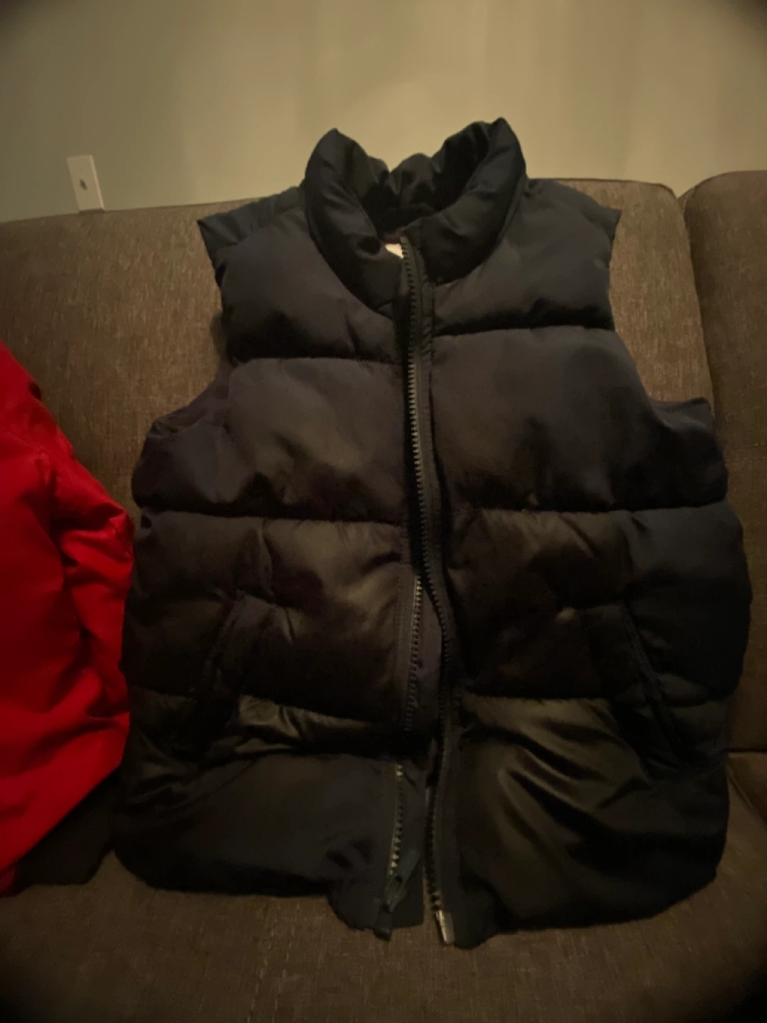 Boys Red Bomber Jacket & Old Navy Vest - Size 4T & 6-7 - photo 3