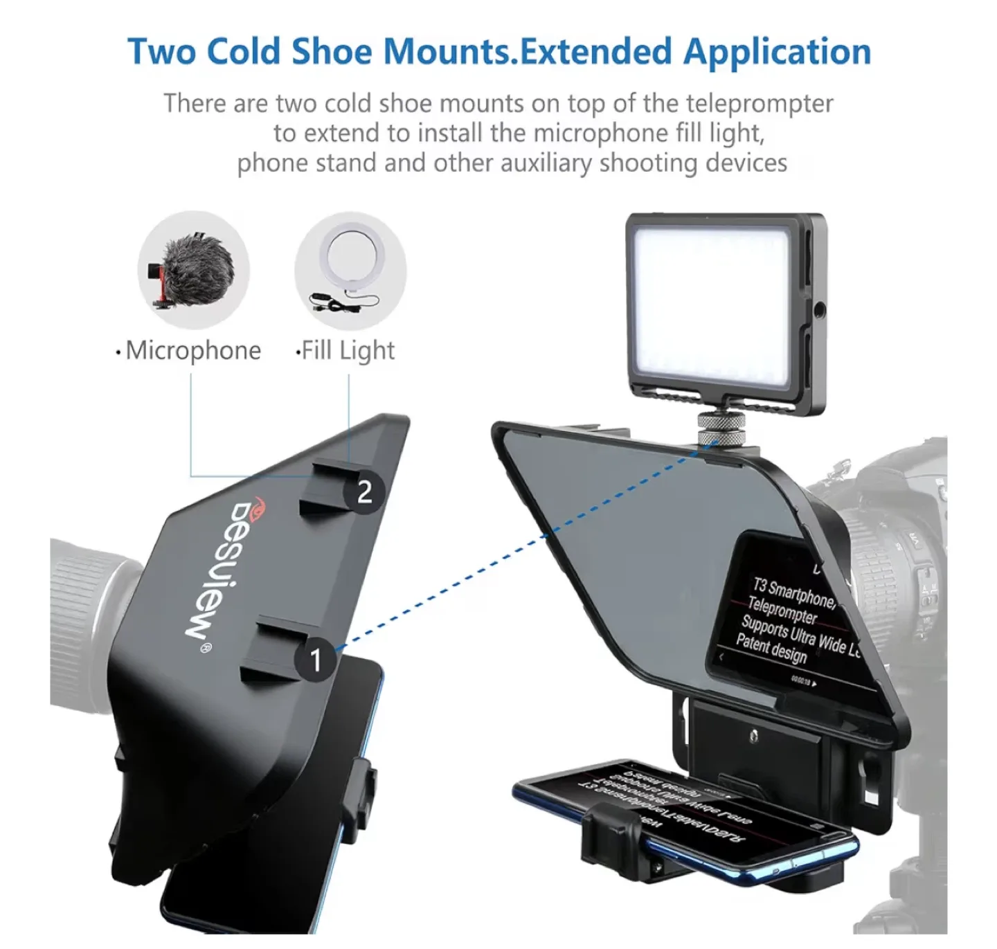 Desview T3 Teleprompter for Smartphone/Tablet/DSLR image indicator(2)