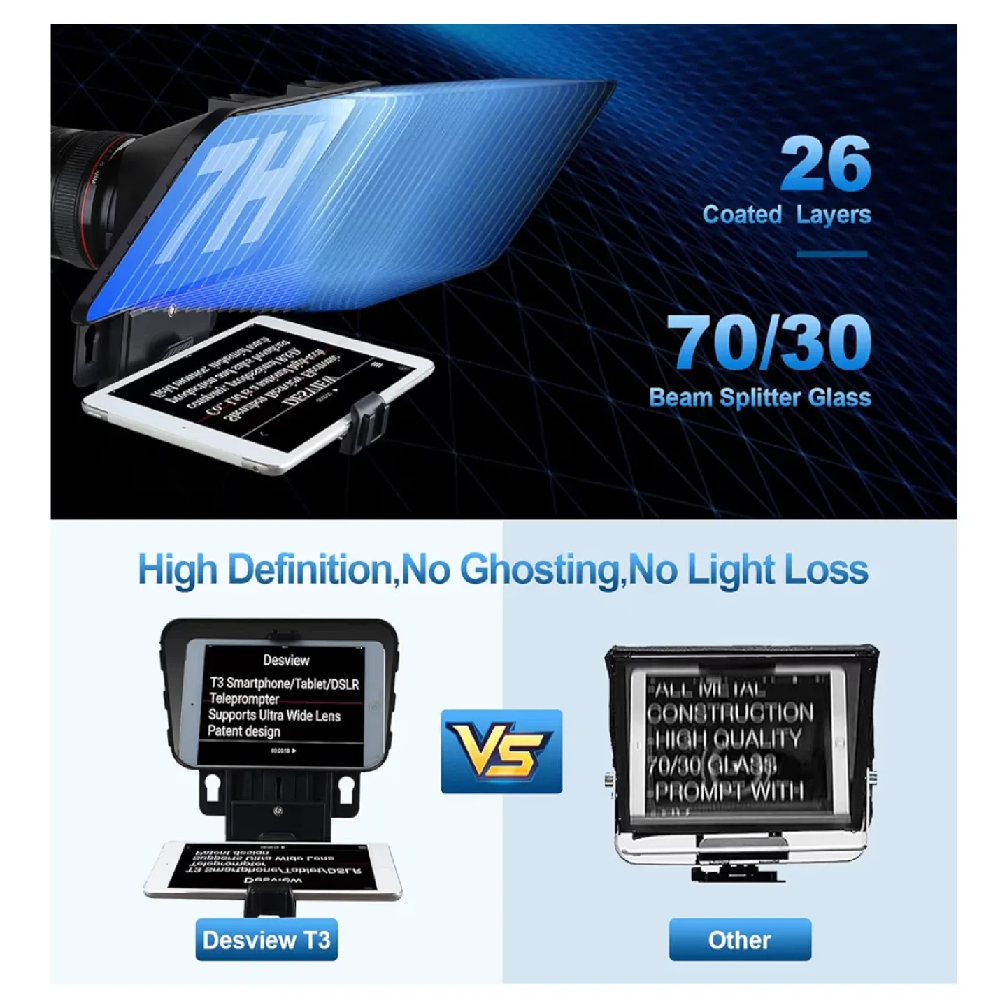 Desview T3 Teleprompter for Smartphone/Tablet/DSLR image indicator(3)