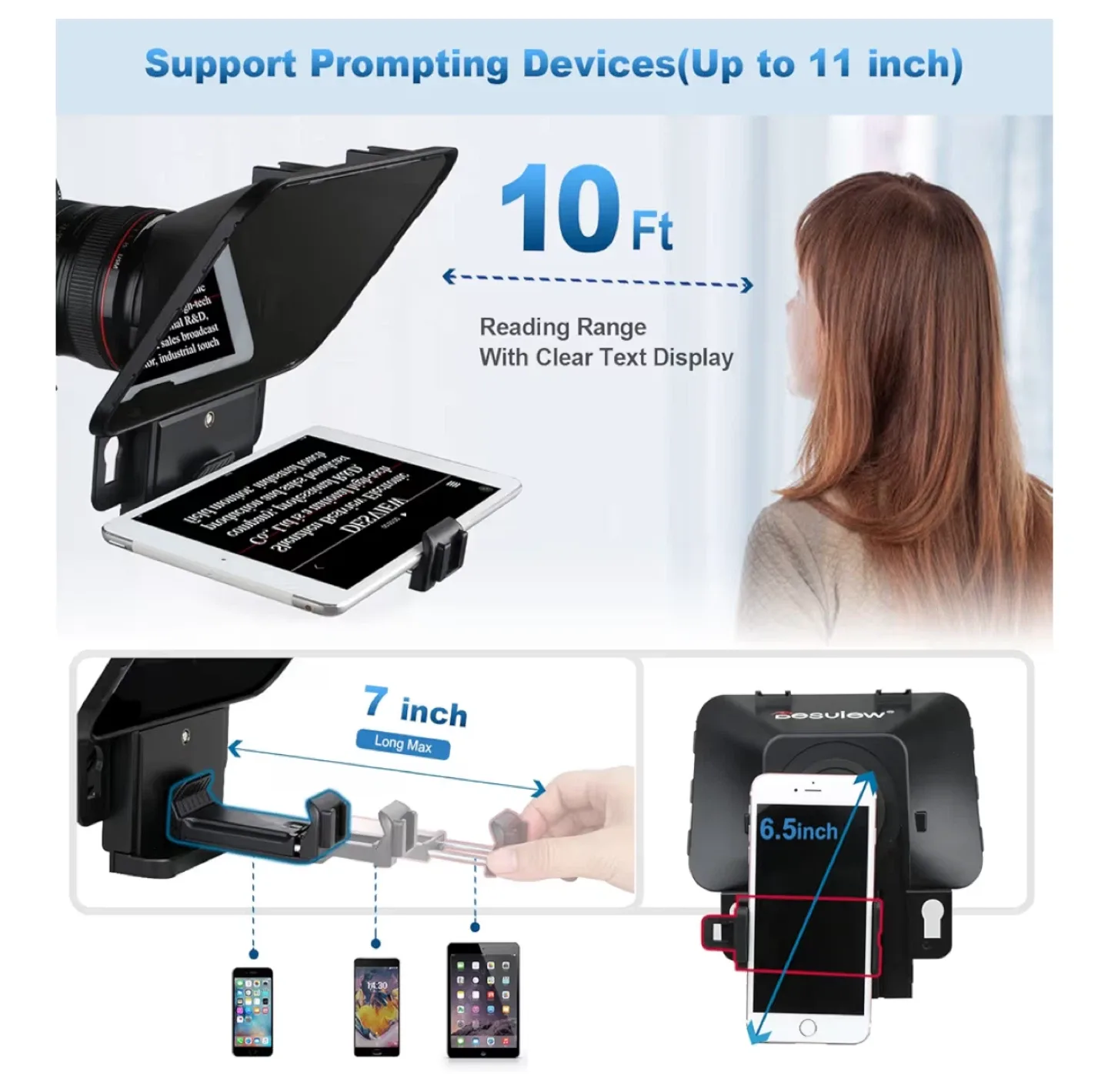 Desview T3 Teleprompter for Smartphone/Tablet/DSLR image indicator(4)