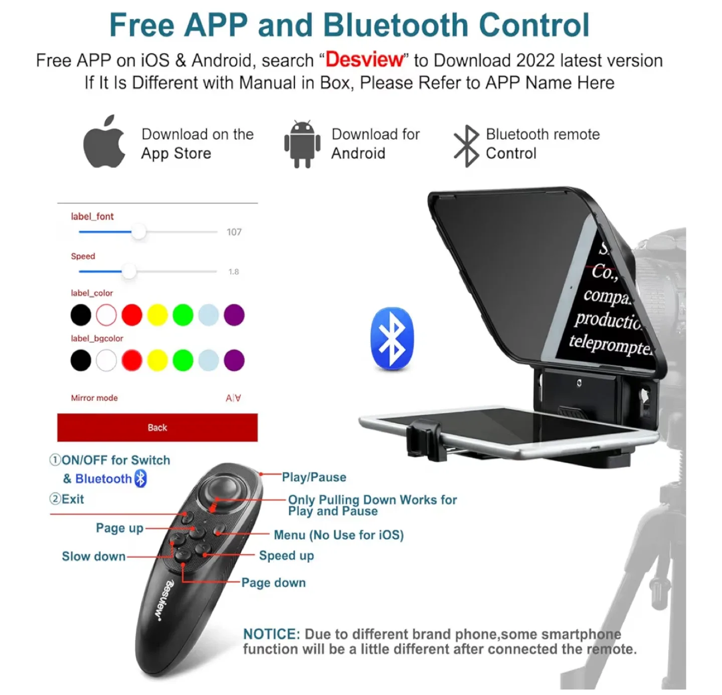 Desview T3 Teleprompter for Smartphone/Tablet/DSLR image indicator(5)