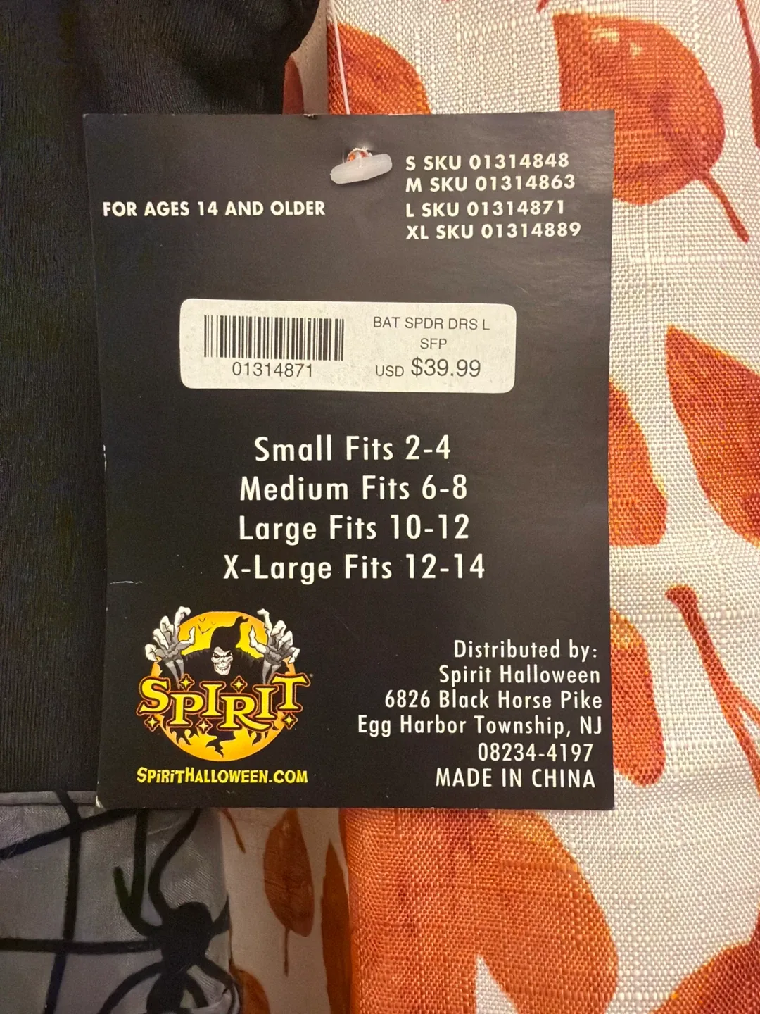 Spirit Halloween Spider & Bat Dress - Size Large image indicator(2)