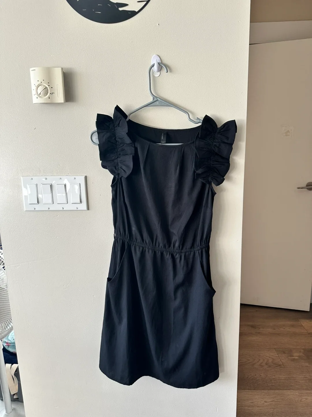 Forever 21 Black Dress with Ruffle Sleeves