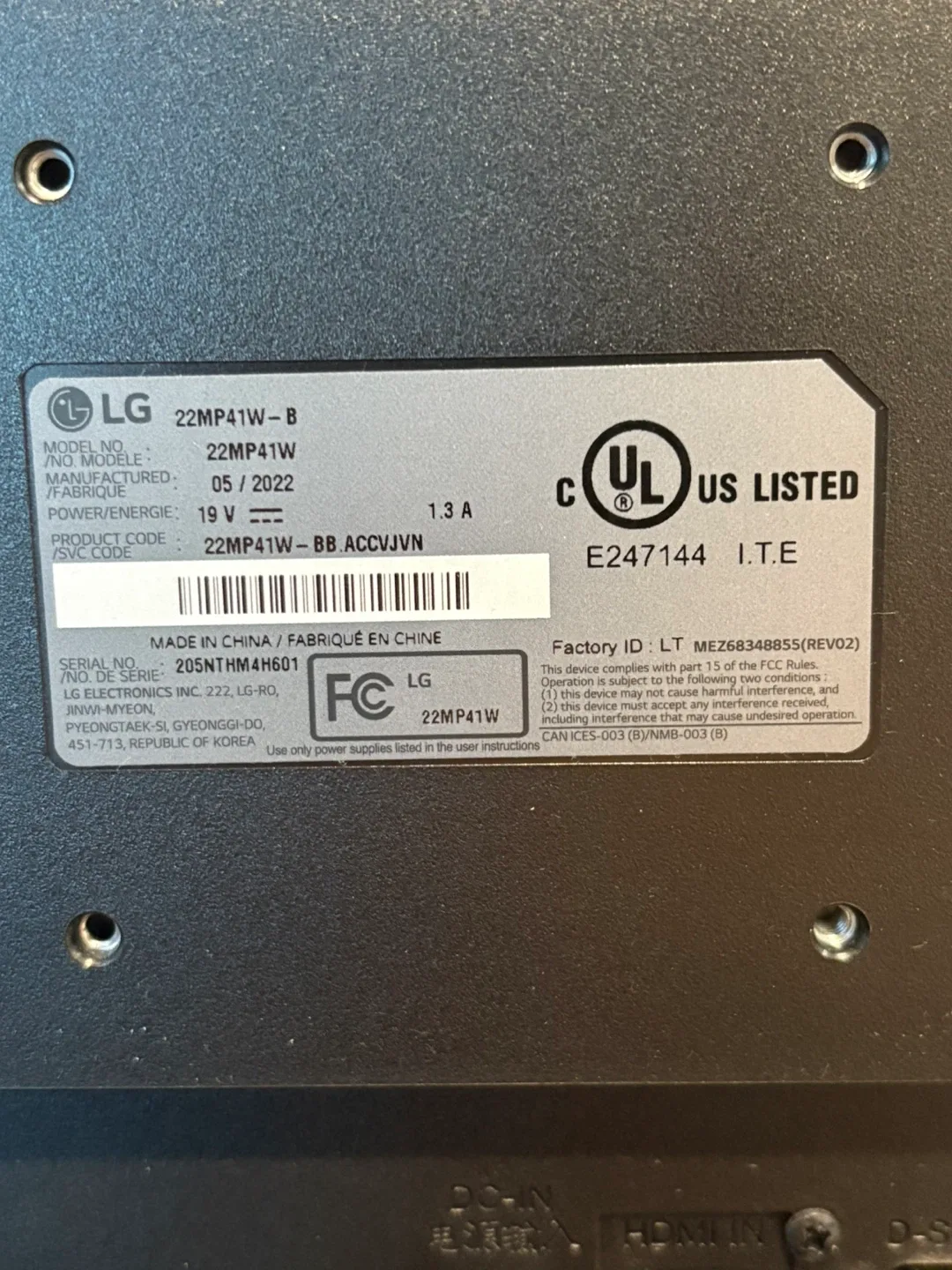 LG 22MP41W-B 22-inch Monitor image indicator(3)