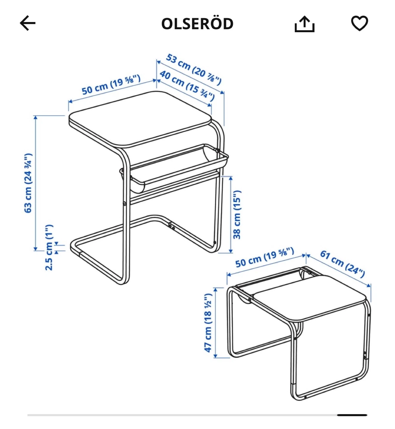 IKEA OLSERÖD Bedside Table - photo 5