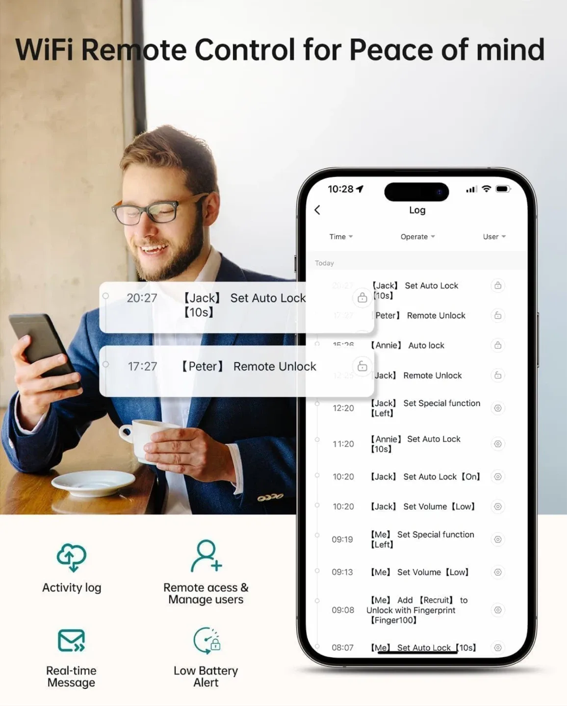 UYF Smart Fingerprint Door Lock - Black image indicator(4)