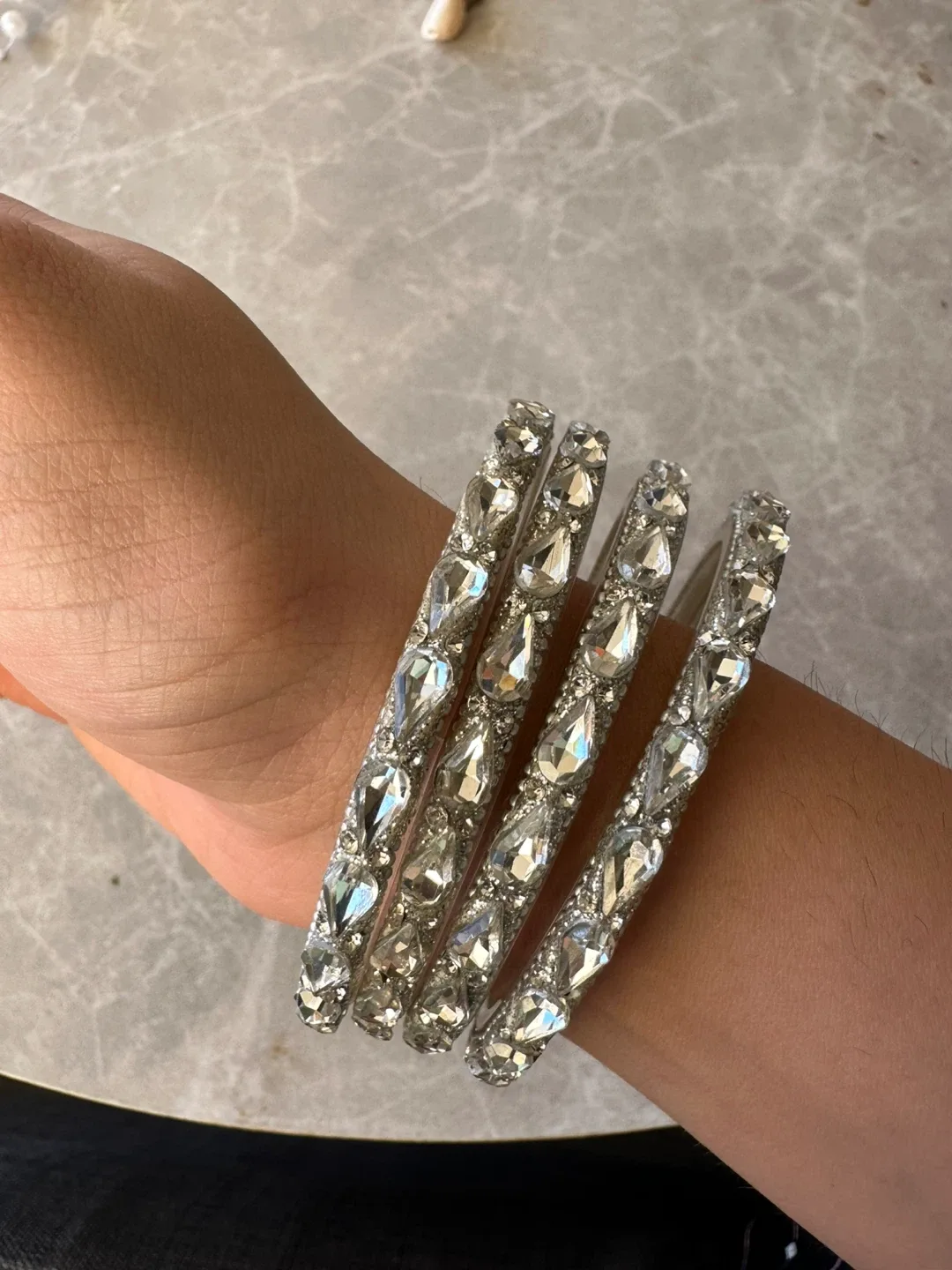 Set of 4 Silver Bangles