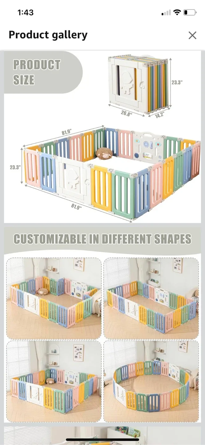 New- 22 Panel Baby Playpen - Colorful image indicator(2)