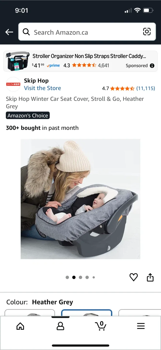 Skip Hop Winter Car Seat Cover - Heather Grey image indicator(3)