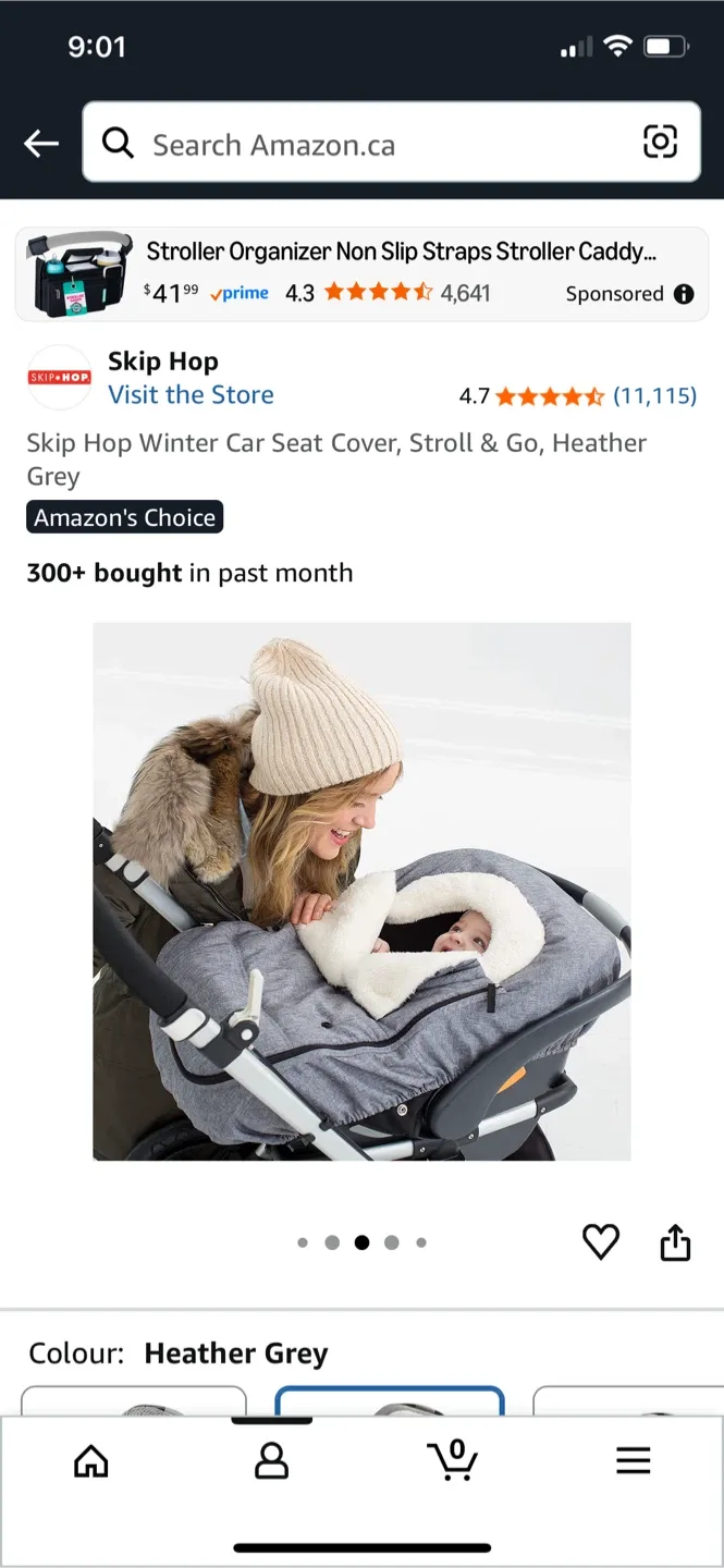 Skip Hop Winter Car Seat Cover - Heather Grey image indicator(2)