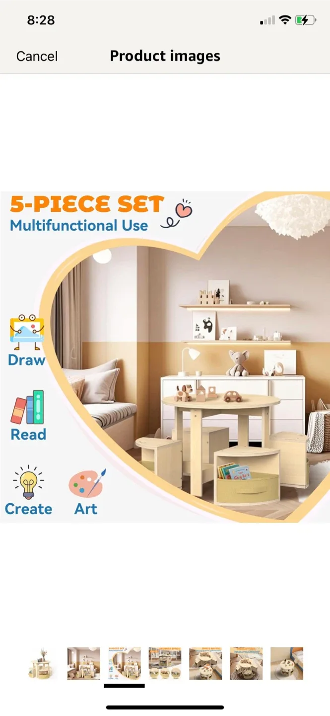 KOTEK Toddler Table & Chair Set with Storage image indicator(4)