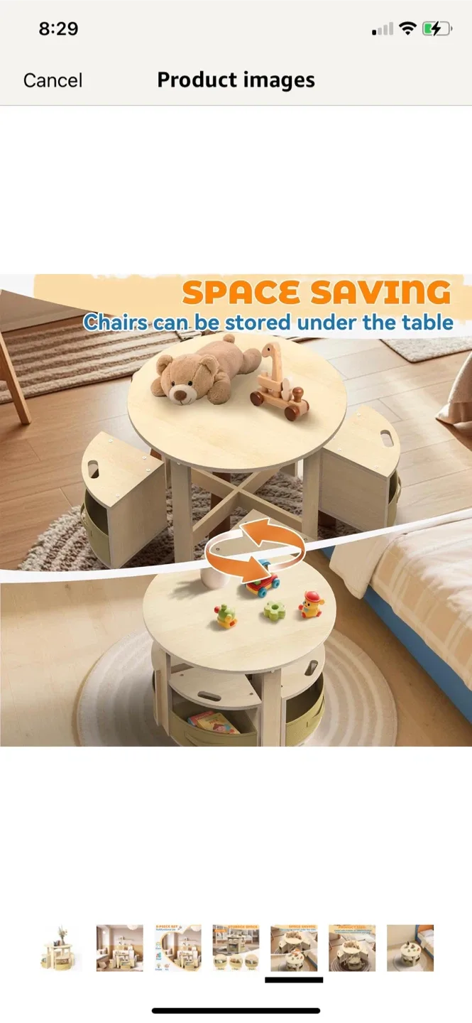 KOTEK Toddler Table & Chair Set with Storage image indicator(6)