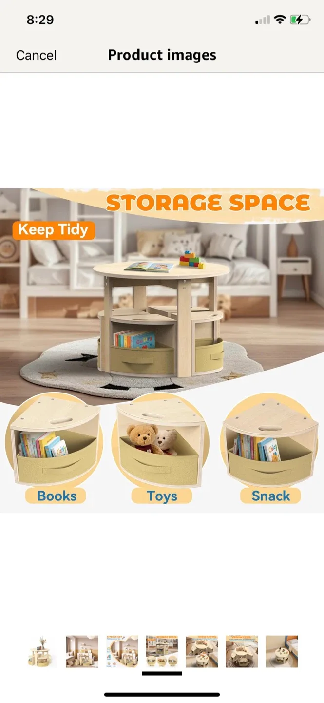 KOTEK Toddler Table & Chair Set with Storage image indicator(5)
