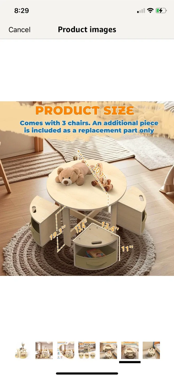 KOTEK Toddler Table & Chair Set with Storage image indicator(8)