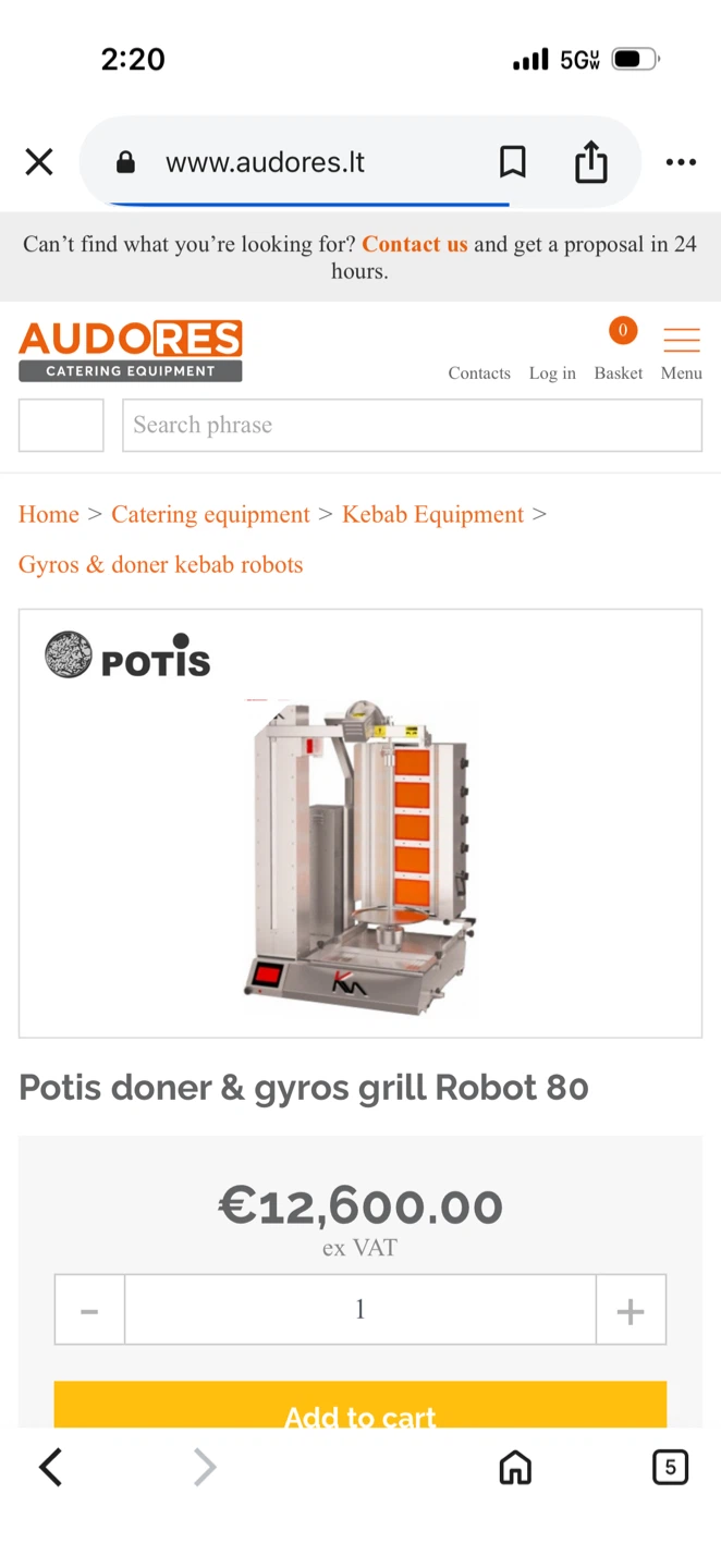 Potis Doner & Gyros Grill Robot 80 2 pcs!!