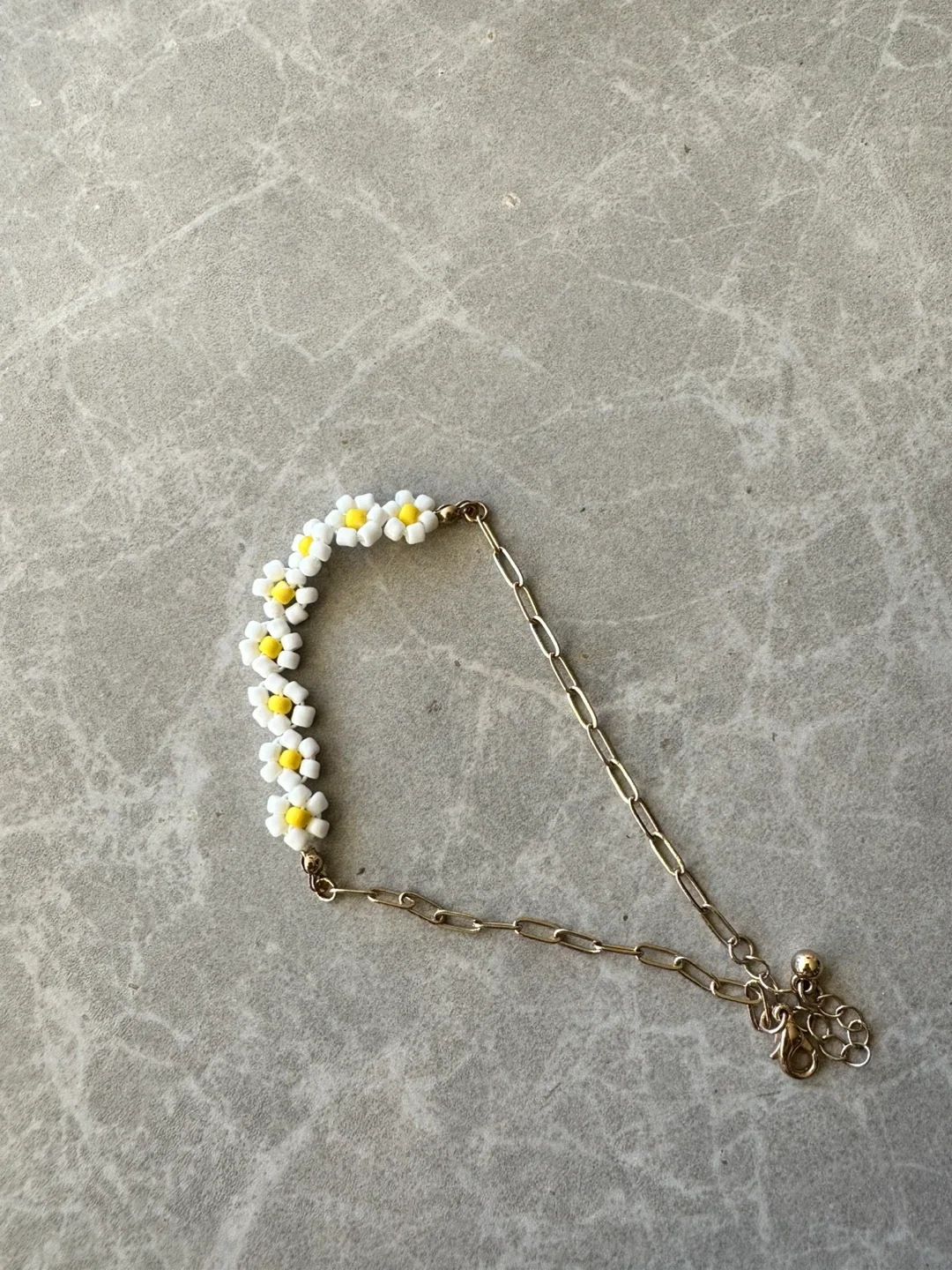 Daisy Beaded anklet