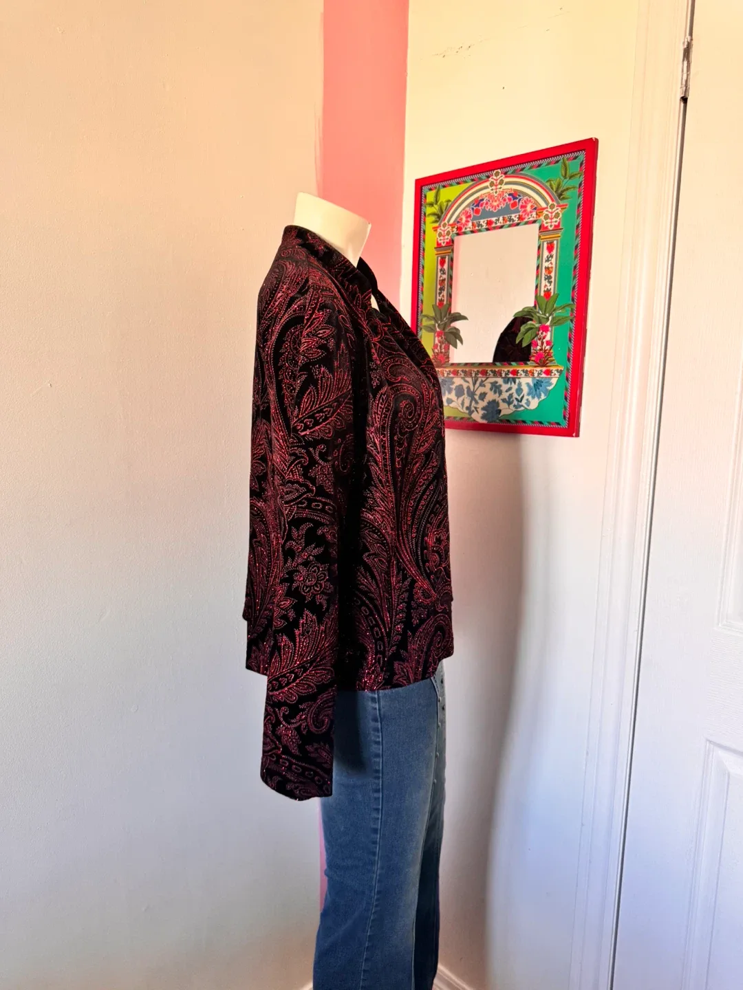 Sparkly Paisley Black and Red Jacket image indicator(2)