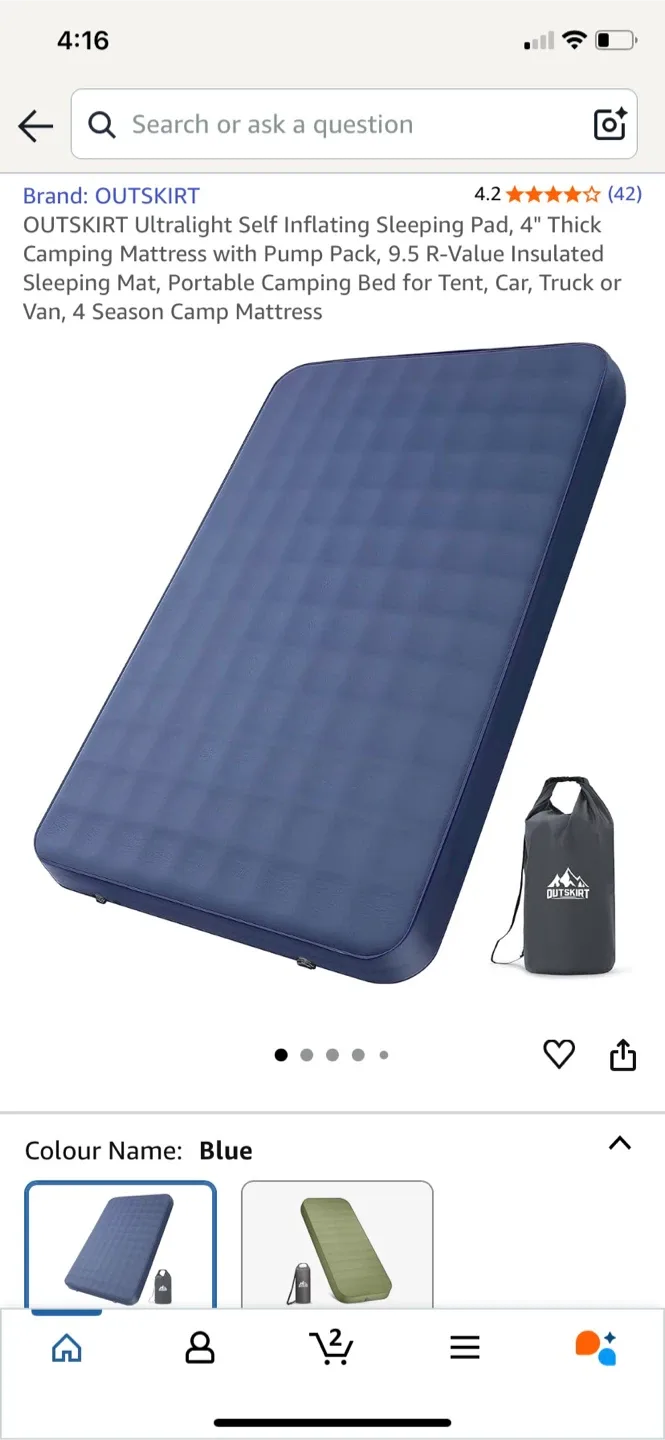 Outskirt Ultralight Sleeping Pad - Blue thumbnail
