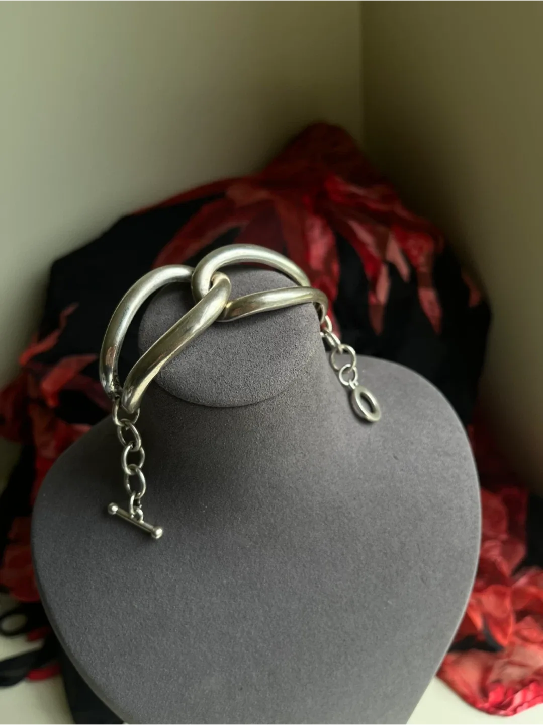 Chunky Vintage Silver Toggle Bracelet thumbnail