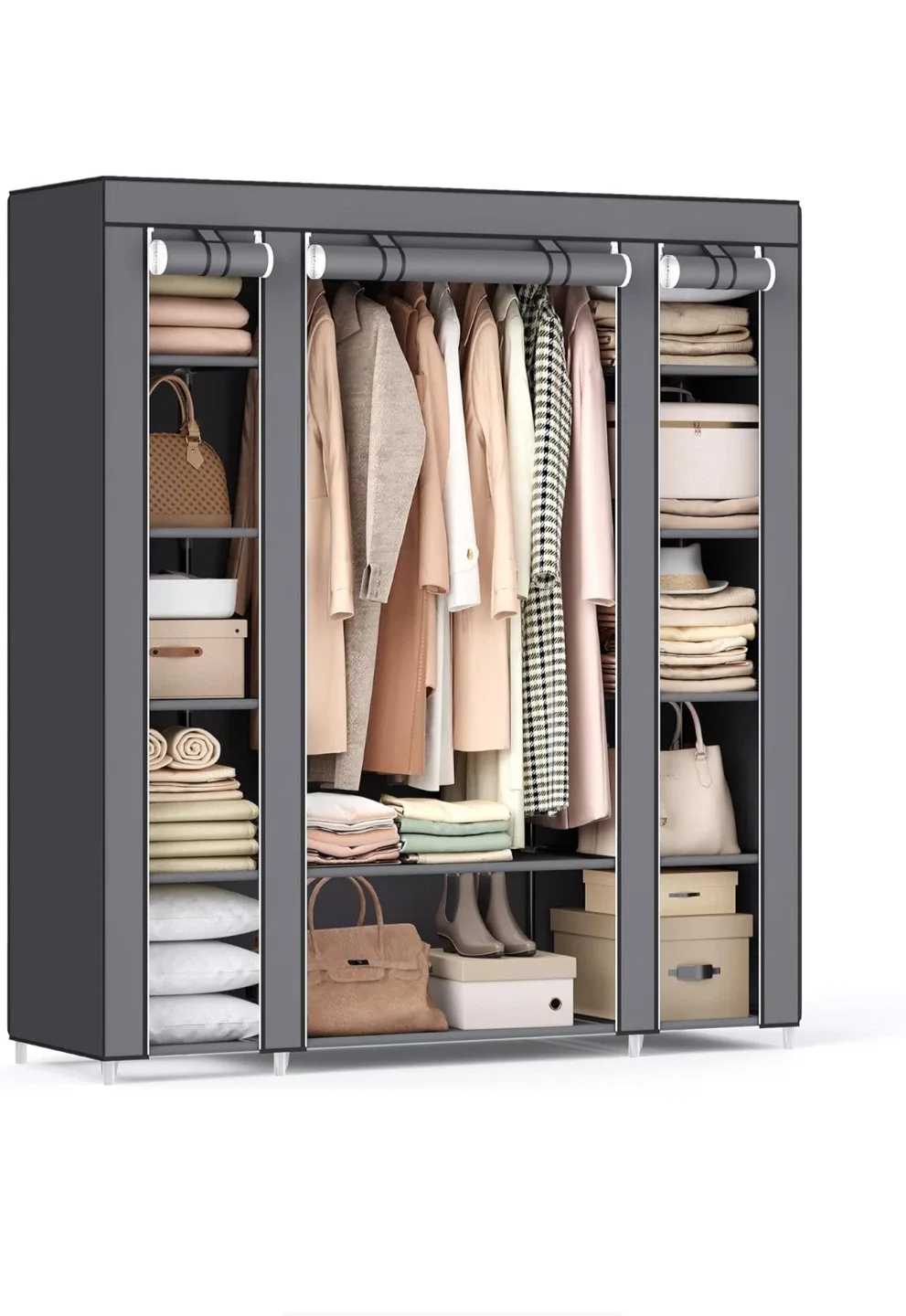 Grey Portable Closet Fabric  Wardrobe thumbnail