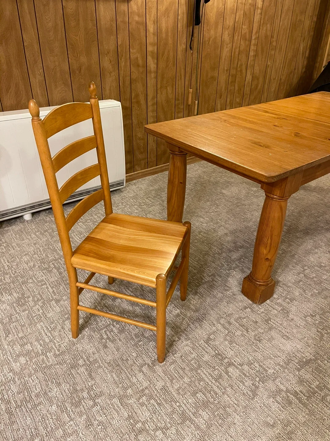 Custom table with wooden Ladderback Chair image indicator(3)