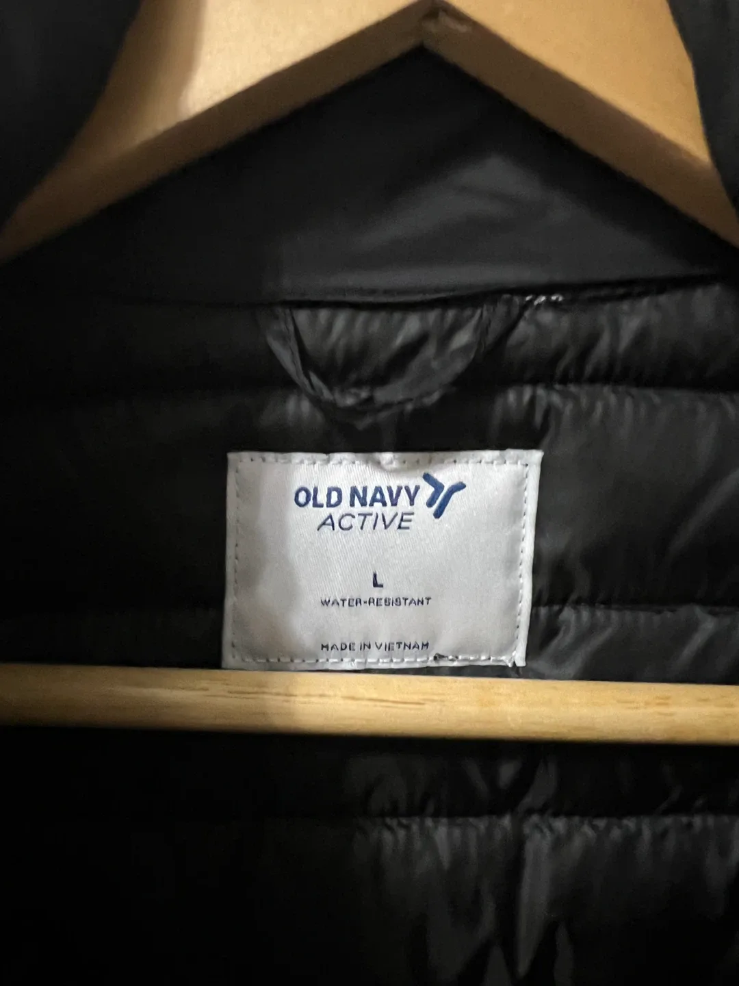 Old Navy Active Black Puffer Jacket - Size L image indicator(4)