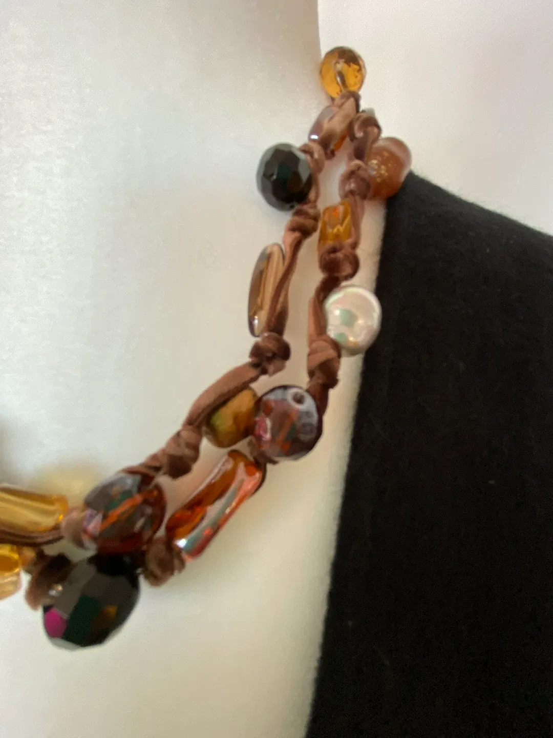 Beaded Necklace - Brown & Amber Tones image indicator(3)