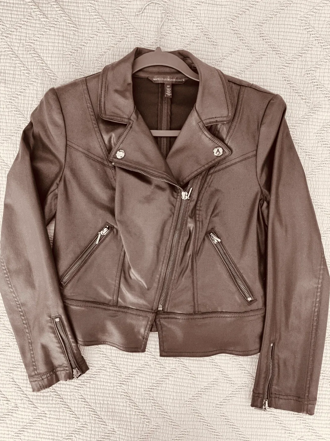 White House Black Market Moto Jacket - Size 6P thumbnail